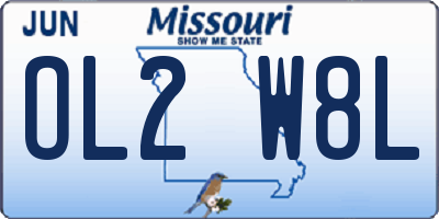 MO license plate OL2W8L