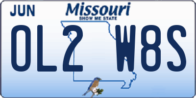 MO license plate OL2W8S