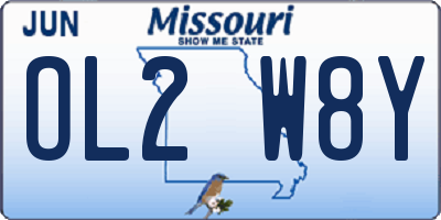 MO license plate OL2W8Y