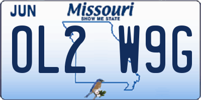 MO license plate OL2W9G