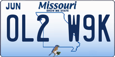 MO license plate OL2W9K