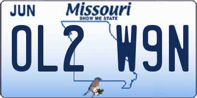 MO license plate OL2W9N