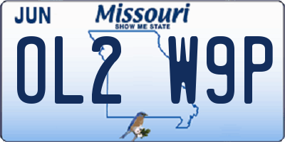 MO license plate OL2W9P