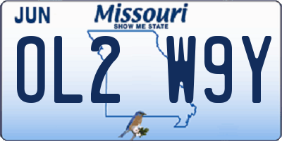 MO license plate OL2W9Y