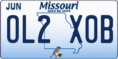 MO license plate OL2X0B