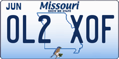 MO license plate OL2X0F