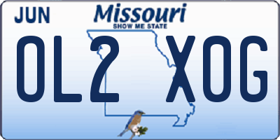 MO license plate OL2X0G