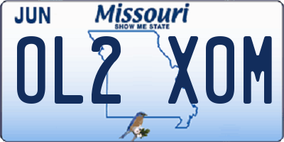MO license plate OL2X0M