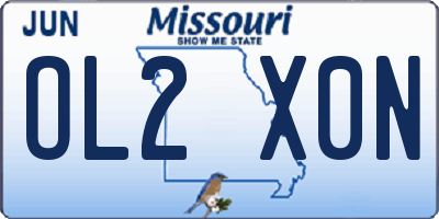 MO license plate OL2X0N