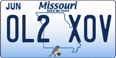 MO license plate OL2X0V