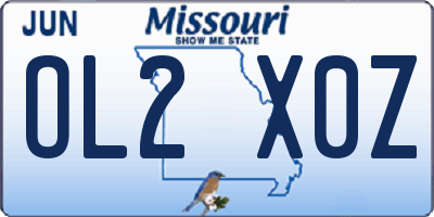 MO license plate OL2X0Z