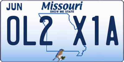 MO license plate OL2X1A
