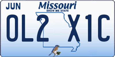 MO license plate OL2X1C