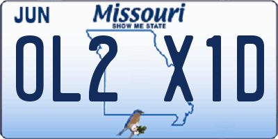 MO license plate OL2X1D