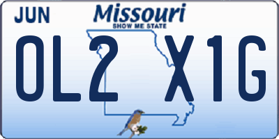 MO license plate OL2X1G