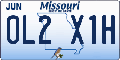 MO license plate OL2X1H