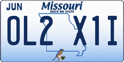 MO license plate OL2X1I