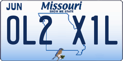 MO license plate OL2X1L