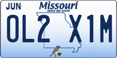 MO license plate OL2X1M