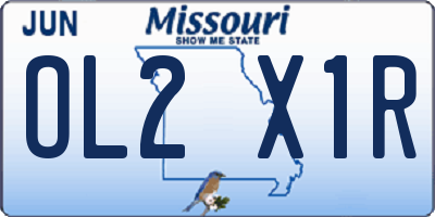 MO license plate OL2X1R