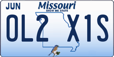 MO license plate OL2X1S
