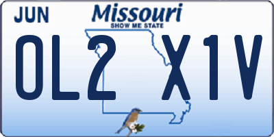 MO license plate OL2X1V