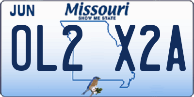 MO license plate OL2X2A