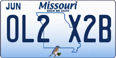 MO license plate OL2X2B