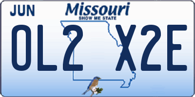 MO license plate OL2X2E