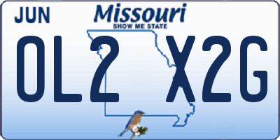 MO license plate OL2X2G
