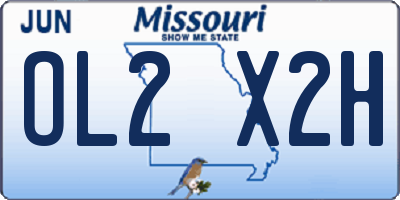MO license plate OL2X2H