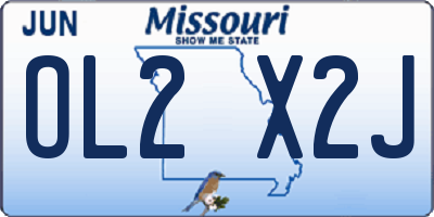 MO license plate OL2X2J
