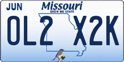 MO license plate OL2X2K