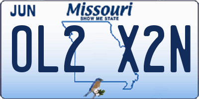 MO license plate OL2X2N