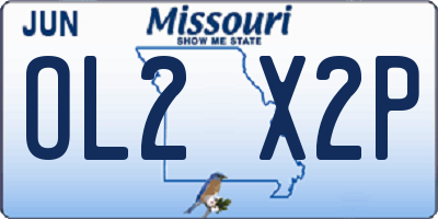 MO license plate OL2X2P