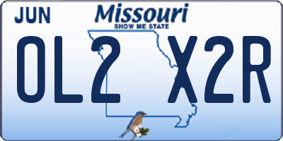 MO license plate OL2X2R