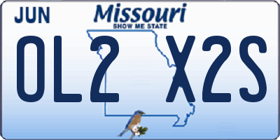 MO license plate OL2X2S