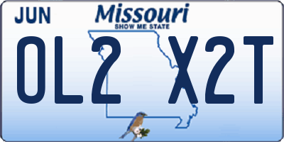 MO license plate OL2X2T
