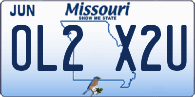 MO license plate OL2X2U