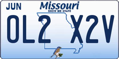 MO license plate OL2X2V