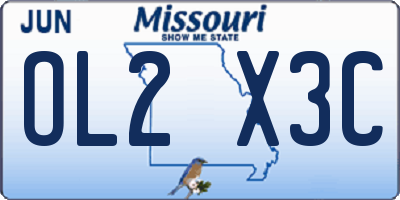 MO license plate OL2X3C