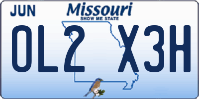 MO license plate OL2X3H