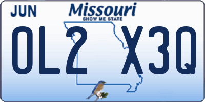 MO license plate OL2X3Q