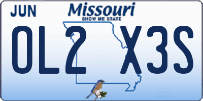 MO license plate OL2X3S