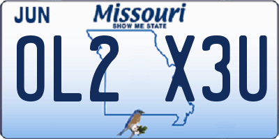 MO license plate OL2X3U
