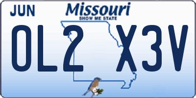MO license plate OL2X3V