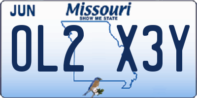 MO license plate OL2X3Y