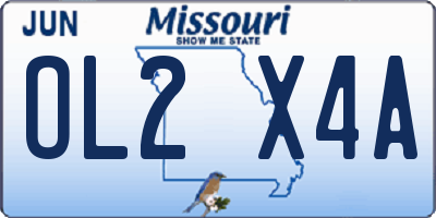 MO license plate OL2X4A