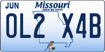 MO license plate OL2X4B