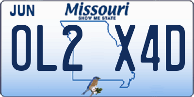MO license plate OL2X4D
